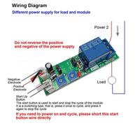 Keenso Módulo de relé Temporizador, Interruptor de Encendido y Apagado de Retardo de Ciclo Ajustable, 5V 12V 24V, Alta Precisión para Control de Bomba de Peces (DC 24V 0-30 minutos ajustable)
