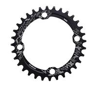 Keenso Monoplato de Bicicleta, 32/34/36/38T BCD 104 mm Plato para Bicicleta de Montaña(34T-Negro) 104 bcd 32t Ovalado