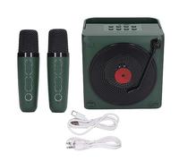 Keenso Mquina de karaoke con micrfono inalmbrico de larga duracin, mini porttil para adultos y cantando al contenido de su corazn, conectividad (verde