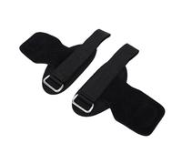 Keenso Muñequeras de Levantamiento de Pesas, Correas de Entrenamiento de Cuero de Vaca con Almohadilla Ancha Antideslizante para la Palma para Levantamiento de Pesas, Peso Muerto, (BLACK)