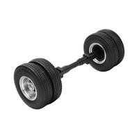 Keenso Neumático de Eje Trasero para Remolque de Tractor RC, Cubo de Rueda de Goma de Aleación de Aluminio con Rodamientos de Alta Carga para Modificación de Modelo a Escala 1/14