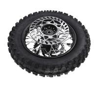 Keenso Neumático de Motocicleta, Conjunto de Neumático de Llanta de Rueda Trasera 80/100-10 de 10 Pulgadas con Eje de 12 Mm y Rotor de Freno de 190 Mm para Motos de Cross y Mini