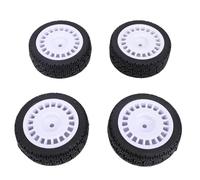 Keenso Neumáticos de Coche RC de 4 Piezas, Ruedas de Rally con Patrón de Laberinto de Goma de 70x26 Mm para Coches de Carretera 1/10, Carreras Todoterreno, Agarre y Rendimiento Mejorados (White)