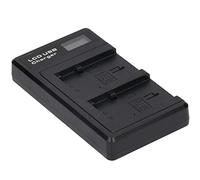 Keenso NP-FV100 Cargador de Batería Mini Cámara Portátil con Pantalla LCD Carga Doble, Protección Segura contra Sobrecarga Plástico Negro 1 Cargador 2 Escena Aplicable