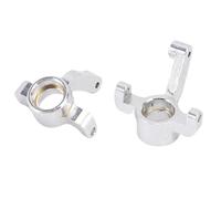 Keenso Nudillo de Dirección Delantera del Automóvil RC, Material de Aleación, con Copa de Dirección, para Modelo de Automóvil RC 1/24, Alta Compatibilidad e Instalación Fácil (Silver)
