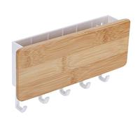 Keenso Organizador de Llaves Estilo Vintage, Caja de Almacenamiento de Montaje en Pared con 5 Ganchos para Sala de Estar y Oficina, Material ABS de bambú