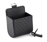 Keenso Organizador de ventilación de Aire Universal para Coche, con Gancho Respaldo Asiento y Funda Cuero Negro, Caja Almacenamiento automóvil for Conductores, viajeros, familias en Viajes Largos