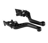 Keenso Palanca de freno de disco doble, 1 par 4 colores Universal CNC aleación de aluminio Modificación de motocicleta Palanca de freno de disco doble bicicleta eléctrica(negro)