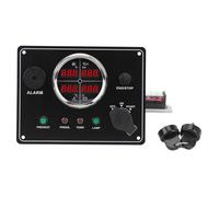 Keenso Panel de Medidores para Barcos, Instrumento 4 en 1 de Metal y Plástico para Yates y Lanchas Rápidas, Mide el Nivel de, la Temperatura del Agua, el Voltaje la Presión del Aceite (BLACK)