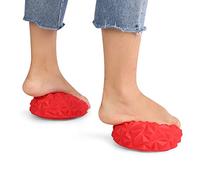 Keenso Paquete de 2 Cápsulas de Equilibrio de PVC con Media Bola de Yoga, Bola de Masaje con Puntas de 6,3 X 3,0 Pulgadas con Textura Elástica para Entrenamiento de Equilibrio, Masaje de Pies y (rojo)
