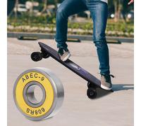 Keenso Paquete de 8 Rodamientos para Monopatín, Rodamientos de Titanio ABEC-7/ABEC-9 para Rendimiento de Alta Velocidad, Kit de Rojo/morado/amarillo de 22 X 8 X 7 Mm para Patines de Ruedas Longboard