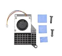 Keenso Para el Ventilador de Enfriamiento Activo Raspi 5 con Disipadores de Calor de Aleación de Aluminio, Conector de 4 Pines, Disipación de Calor Rápido Para Operación Estable, Apto Para (BLACK)