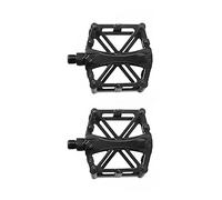 Keenso Pedales de Bicicleta de Montaña, Aleación de Aluminio, Diseño Hueco en Forma de X, Eje Sellado de Alta Resistencia, con Superficie Antideslizante, para Bicicletas de Carretera, (Black)