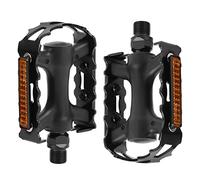 Keenso Pedales de Bicicleta Pedal de Bicicleta de Aleación de Aluminio con Tiras Reflectantes Rodamientos de Acero con Alto Contenido de Carbono Dientes Antideslizantes 11 X 7,5 X 2,5 Cm para