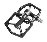 Keenso Pedales de Bicicleta Pedal de Ciclismo de Carretera de Aleación de Aluminio 3 Rodamientos Plataforma Antideslizante Liviana con 8 Pines por Lado Sellado a Prueba de Polvo para Ciclistas (BLACK)