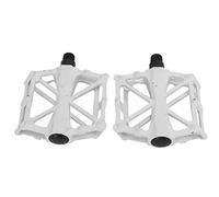 Keenso Pedales de Bicicleta, Pedales de Bicicleta con Plataforma de Aleación de Aluminio con Rodamientos de Bolas y Soporte Triangular, Planos Antideslizantes para de Montaña, Desplazamientos, (WHITE)
