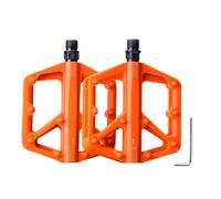 Keenso Pedales de Bicicleta Pedales de Plataforma de Nailon con Rodamientos Duales DU 270 G de Ancho Diseño Antideslizante Eje Sellado para Bicicletas de Montaña, Bicicletas de Carretera, (Orange)