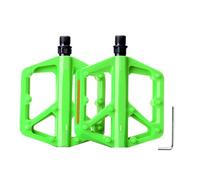 Keenso Pedales de Bicicleta Pedales de Plataforma de Nailon con Rodamientos Duales DU 270 G de Ancho Diseño Antideslizante Eje Sellado para Bicicletas de Montaña, Bicicletas de Carretera, (Green)
