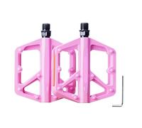 Keenso Pedales de Bicicleta Pedales de Plataforma de Nailon con Rodamientos Duales DU 270 G de Ancho Diseño Antideslizante Eje Sellado para Bicicletas de Montaña, Bicicletas de Carretera, (Pink)