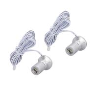 Keenso Pequeño regulable Mini LED spot 1 a 2 focos con atenuador para exhibición gabinete de joyería Porche, alimentación USB (luz etural)