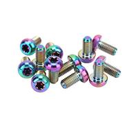 Keenso Pernos de Rotor de Freno de Disco de Bicicleta Tornillos de Rotor T25 de Aleación de Titanio M5x10 Mm 12 Piezas Hardware de Montaje Colorido para Instalación de de Bicicleta de Piñón Fijo de
