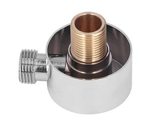 Keenso Piezas de Cabezal de Ducha Redondo Construcción de Latón Adaptador G1/2 Cromado - Conector de Ducha Montado en la Pared con Acabado