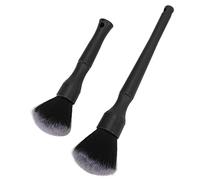 Keenso Pincel de Lavado de Autos de 2 Pcs, Cepillo de Limpieza Automotriz Múltiple Suave Universal para Auto (Black)