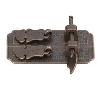 Keenso Placa Frontal de Gabinete de Latón Chino, Manijas de Gabinete de Larga Vida útil de Estilo Retro para Armarios, Paquete de 2 Puertas Orientales