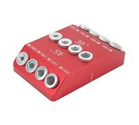 Keenso Plantilla de Orificio de Alta Dureza, Guía de Broca en ángulo Portátil de Cuatro Tamaños para Entusiastas de las Herramientas de Carpintería (rojo)