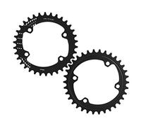 Keenso Plato de Bicicleta, BCD 96MM Ancho Estrecho 32T 36T 38T Plato Anillo de Cadena Simple para M6000 M7000 M8000(34T-Negro)