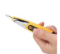 Keenso Pluma de Prueba de Voltaje, Probador Eléctrico de Aleación de Cromo Vanadio con Lámpara de Ojo Nocturno, Detección de 12 a 220 V CA CC, Verificación de Punto de Interrupción, Prueba de (YELLOW)