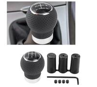 Keenso Pomo de Palanca de Cambios ABS de de Marchas 5 Velocidades 6 Velocidades Cabezal de Palanca de Cambios Universal para Automóvil con 3 Adaptadores Agarre Ergonómico Fácil Instalación para (5
