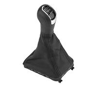 Keenso Pomo de Palanca de Cambios de Piel Sintética, Palanca de Cambios de 5 Velocidades, Pomo de Repuesto de Plástico Negro para Coches de Transmisión Manual 3T0 711 113 B