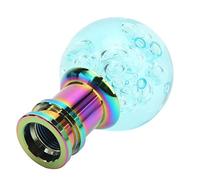 Keenso Pomo de Palanca de Cambios, Estilo Burbuja Transparente de Cristal, Cabezal Universal para Palanca de Cambios de Coche con Adaptador M8 M10 M12 para la Mayoría de los coches. (azul claro)