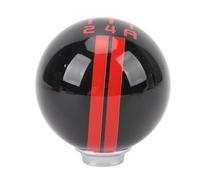 Keenso Pomo de Palanca de Cambios, Pomo de Palanca de Cambios Manual de 5 Velocidades, Diseño Ergonómico con Números de Marcha Claros y 3 Adaptadores Aptos para 1967-2018 (negro rojo)