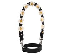 Keenso Portabotellas de agua, correa de botella de silicona con correa ajustable, linda taza de flores para viajes al aire libre camping senderismo caminar (NEGRO)