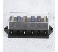 Keenso Portafusibles de Cuchilla de 6 Vías con Cubierta Transparente, Diseño Compacto y Fácil Instalación para Automóviles y Camiones