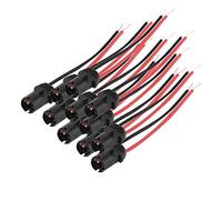 Keenso Portalámparas de Cuña, 10 Bombillas de Cuña T10, Conector Hembra, Portalámparas, Base de Enchufe LED, Conector de Enchufe de Arnés de Extensión para Coche, Camión, Barco para