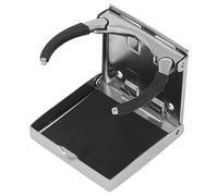 Keenso Portavasos Ajustable, Soporte Plegable de Acero Inoxidable para Vasos con Seguro para Barcos, Yates, Coches, Se Adapta a la Mayoría de Vasos de 95 Mm de Longitud