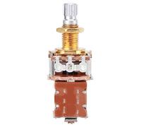 Keenso Potenciómetro de Guitarra, Potenciómetro de Control de Tono de Volumen de Metal, Interruptor de Empuje A500K, Longitud del Eje de 18 Mm para Guitarra Eléctrica y bajo (GOLD)