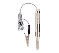 Keenso Probador de Circuito de Voltaje de Automóvil de 6 V a 24 V Pluma de Prueba de Latón con Sonda Larga Clip de Tierra de Cable Retráctil para Controles Eléctricos Automotrices en Automóviles,