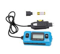 Keenso Probador de Corriente de Fusibles para Automóvil con Retroiluminación LCD, Detector de Sonda de Falla de Circuito Preciso para Reparación de Automóviles, Incluye Adaptadores Duales para la