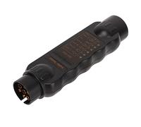 Keenso Probador de Enchufe de Remolque de 7 Pines, Probador de Enchufe RV, Barra de Remolque, Circuito de Cableado, Herramienta de Prueba de Luz con Etiqueta de Luces Claras para (Etiqueta Negra)