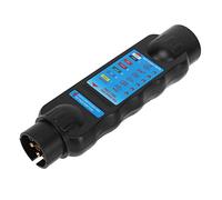 Keenso Probador de Enchufe de Remolque de 7 Pines, Probador de Enchufe RV, Barra de Remolque, Circuito de Cableado, Herramienta de Prueba de Luz con Etiqueta de Luces Claras para (Etiqueta Azul)