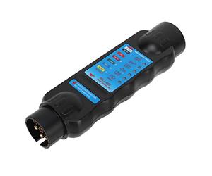 Keenso Probador de Enchufe de Remolque de 7 Pines, Probador de Enchufe RV, Barra de Remolque, Circuito de Cableado, Herramienta de Prueba de Luz con Etiqueta de Luces Claras para (Etiqueta Azul)