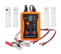 Keenso Probador de Inyectores de, Kit de Limpieza con 4 Adaptadores Pantalla LCD de 8 Modos de Pulso, Alimentación de 12 V para Inyectores EFI GDI de Automóviles de Gasolina (White)
