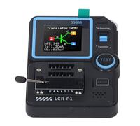 Keenso Probador de Transistores Pantalla a Color de Alta Precisión Multifuncional para Pruebas Electrónicas, Portátil Conveniente para Ingenieros ABS Negro