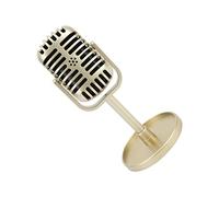 Keenso Prop de Plástico Clásico -Micrófono para Filmar Espectáculos de Baile Practicar un Micrófono de Karaoke Falso para, Decoración de Juguetes Portátiles para (Gold)