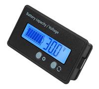 Keenso Prueba de voltaje de asignación de la batería de la pantalla LCD prueba de voltaje herramienta de medición, DC10-100V azul luz trasera de la batería dispositivo de medición