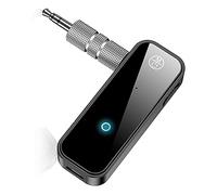 Keenso Receptor Bluetooth Transmisor Bluetooth ABS 5.0 2 en 1 Adaptador de Audio AUX de 3,5 Mm Baja Latencia Cancelación de Ruido Alcance de 10 M para Coche TV PC Altavoz Auriculares